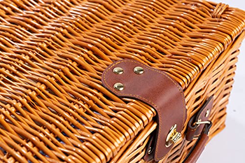 eGenuss-Cesta-de-Mimbre-para-Picnic-2-Personas-con-Cubiertos-de-Acero-Inoxidable-refrigerador-Copas-de-Vino-y-Platos-en-ceramica 51BUbnygADL