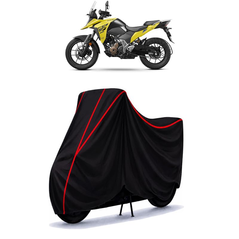 Image of Suzuki V-Strom SX Standard Water Resistant Bike Cover for All Motorcycles & Rain | Heavy Duty | UV Protection, Dustproof, Scratchproof | All Weather Two Wheeler Cover with Elastic Bottom
