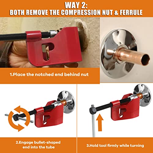Compression Sleeve Puller Tool Remove Ferrule & Nut Of Pipe, Ferrule Puller For 1/2” Copper Water Compression Sleeve & 1/2-Inch Copper Tubing, Plumbing Tools Compression Ring Removal Tool - Image 4