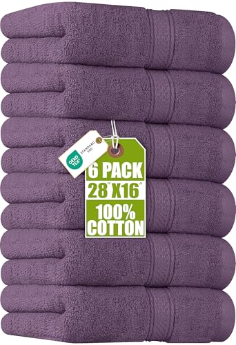 Utopia Towels - Handtücher Set aus Baumwolle - 100% Baumwolle ultraweich und sehr saugfähig, 41x71 cm - 6er Pack (Pflaume)