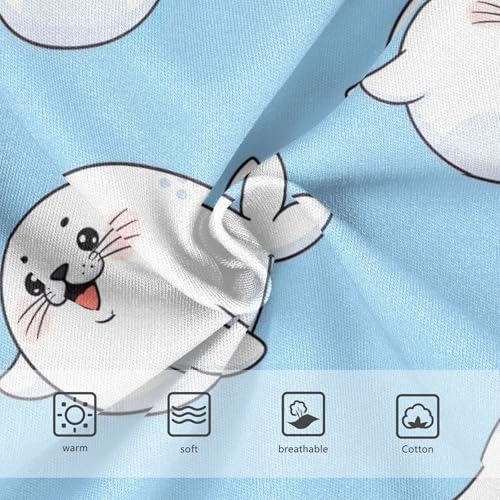 Toddler Underwear Floral 2t Cotton Cute Panties Girl Flower Briefs Underpants Cute Cartoon Seals White Blue3