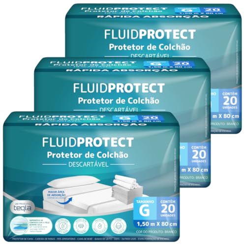 FLUID PROTECT Kit Protetor de Colchão Descartável (60 unidades - 3 Pacotes)