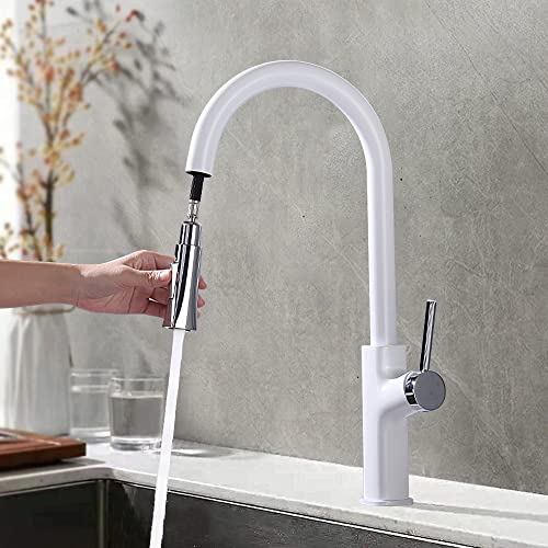 HOMELODY Robinet Cuisine Mitigeur Cuisine Rotatif à 360°,robinetterie de cuisine robinet cuisine douchette Haute Pression avec 2 Modes,Mitigeur Cuisine avec Douchette Extractible