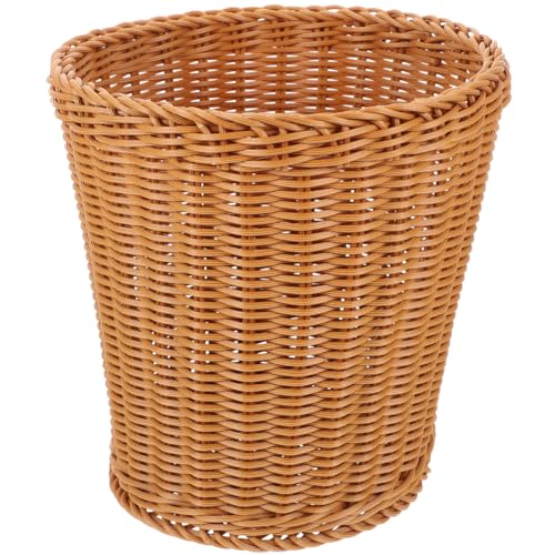 Image of Ciieeo Woven Trash can 9.65In Braided Waste Basket Compact Desktop Storage Bin for Bathroom Bedroom Kitchen Office Organization