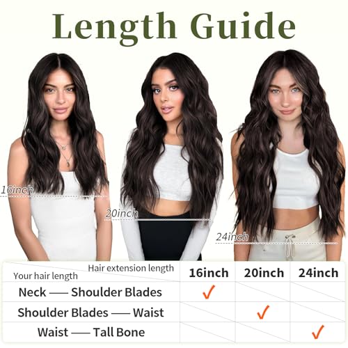 KooKaStyle Invisible Wire Hair Extensions with Transparent Headband Adjustable Size 4 Secure Clips Long Wavy Synthetic Hair Secret Wire Hairpiece 20 Inch Reddish Chocolate Brown for Women - Thumbnail 7
