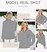 Astylish Fashion Loose Fit Long Sleeve Button Down Striped Collared Shirts Elegant Travel Office Top for Women Black Medium