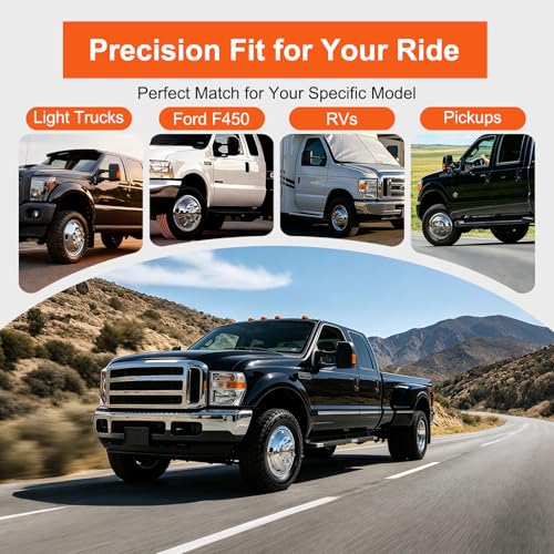 Image of CIRONBOW 19.5 inch 8 Lug 5 Holes,Wheel Simulators,Stainless Steel Bolt Kit,Fit for Pick-up Trucks Vans RV Hub Caps Rim Skin Chrome Cover Parts,Trunk Dually Wheel Cover Set(2003~2004 Ford F450 /F550)