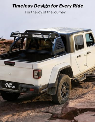 Image of JOYTUTUS Roll Bar with Cargo Basket for Mid-Size Truck, Extendable Chase Rack Pickup Sports Bar Compatible with Tacoma, Gladiator JT, Frontier, Canyon, Colorado, Ranger