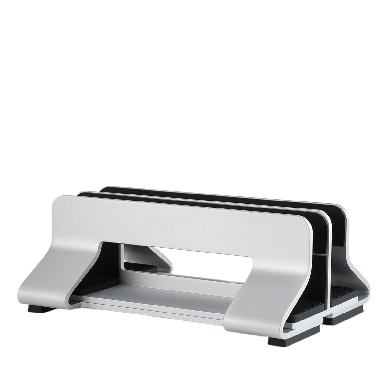 Support vertical ordinateur portable pour bureau épuré en aluminium silver