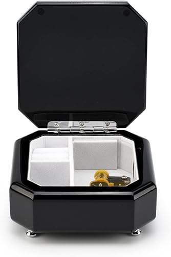 Miniatura 4 de Joyero musical biselado con 18 notas, color negro medianoche, muchas canciones para elegir, Ave Maria, Schubert