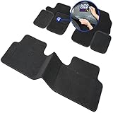 Clips de fijación de origen DBS 1763211 Alfombrillas de coche - A medida - Alfombrillas para coche - 3 uds. - Antideslizante - Moqueta en negro 900 g/m² - Aspecto terciopelo - Modelo Star