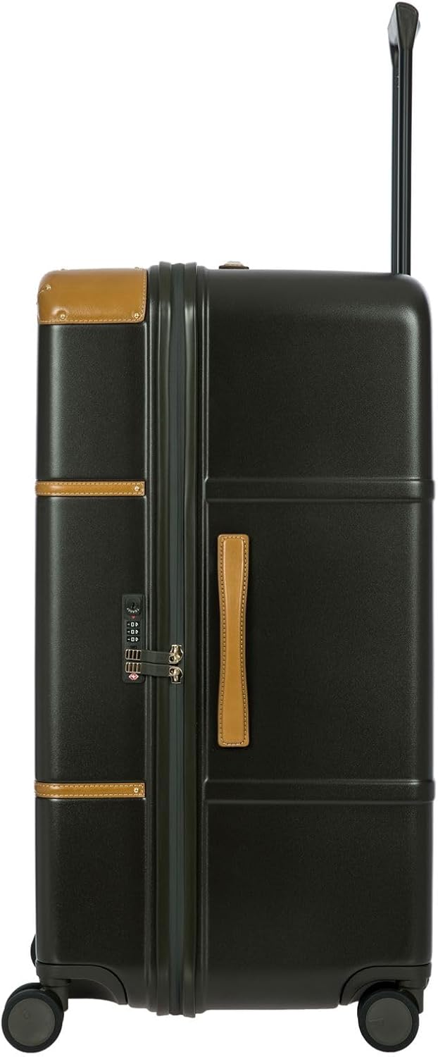 Bric's Bellagio 2.0 Spinner Suitcase - Luxury Hardshell Luggage with Large Wheels, Telescopic Handle, Leather Detailing - Rolling Suitcase for Refined Travel - 31 inch, Olive - Image 4