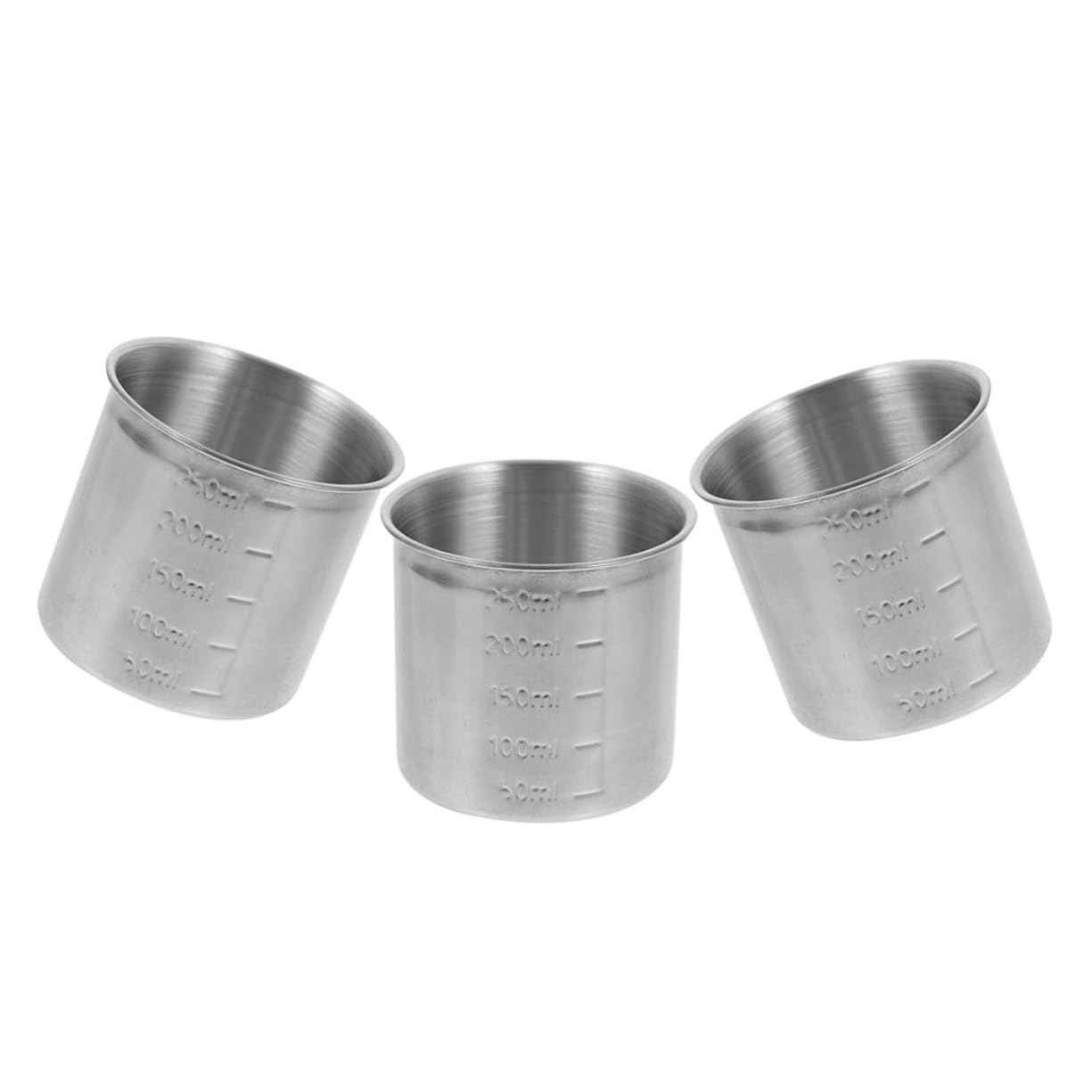 Cabilock Lot De 5 Tasses À Mesurer De Cuisine Robustes En Acier Inoxydable À Large Ouverture Outil De Cuisson Facile À Utiliser 3 Pièces X 5
