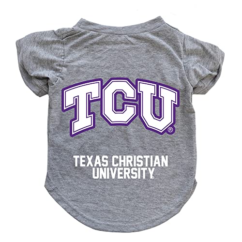 Littlearth NCAA TCU Horned Frogs Pet T-Shirt, Team Color, Large
