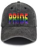 Gay Pride Stuff for Women Men, Lesbian LGBTQ Accessories Hat, Adjustable Washend Cotton Bisexual Rainbow LGBT Decorations Baseball Cap, Birthday Gifts for Boyfriend, Girlfriend, Friend, Lover