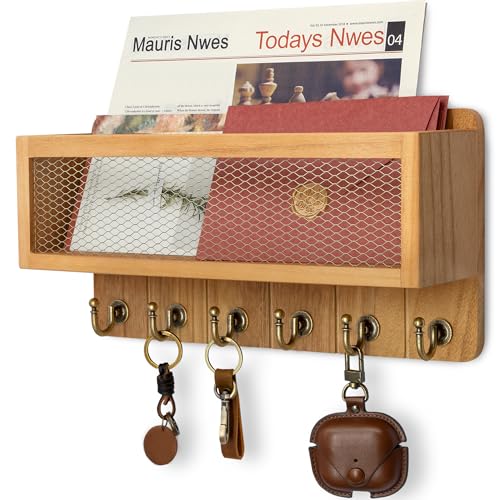 Rebee Vision Farmhouse Key and Mail Holder for Wall with