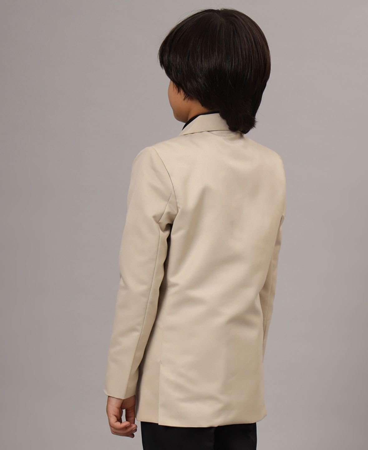 TAHVO Blazer for Boys | Cotton Blend Regular Fit with Notched Lapel and Side Vents Beige (11 Years - 12 Years) 2