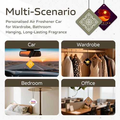 Image of HINFKA Custom Car Air Fresheners for Company Logos | Business Gifts; Event Giveaways; 10-1000 Pcs Bulk Orders; Double-Sided Print; Scent Options Available; Diamond