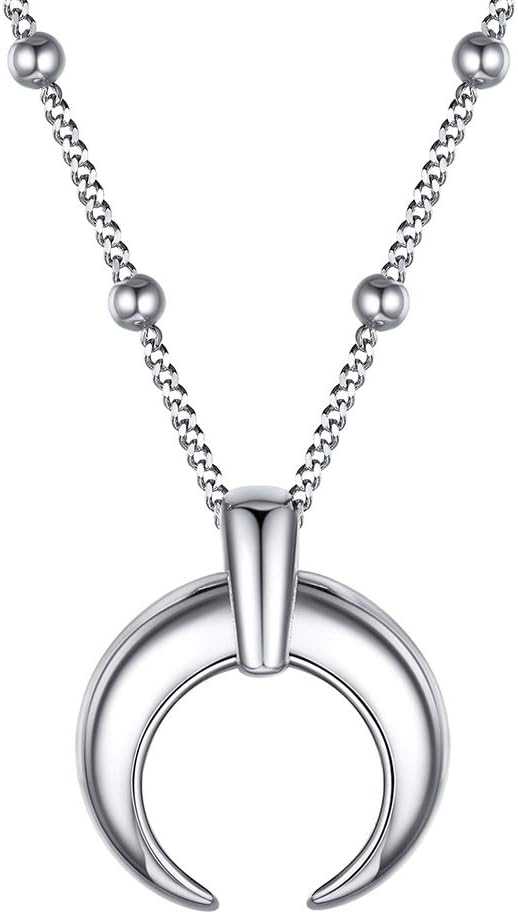Sterling Silver Moon Phases Pendant Necklace for Woman Girls Customizable Delicate Gift Packaging