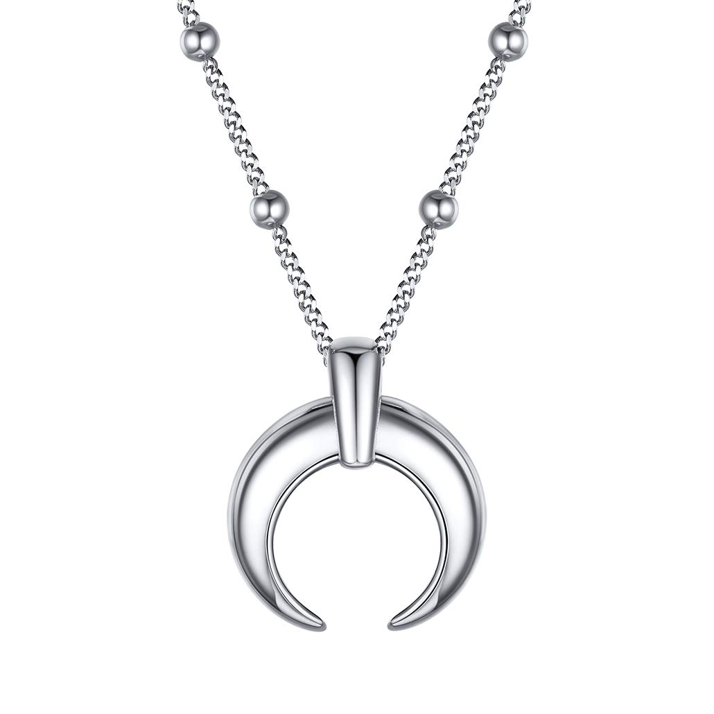 Sterling Silver Moon Phases Pendant Necklace for Woman Girls Customizable Delicate Gift Packaging