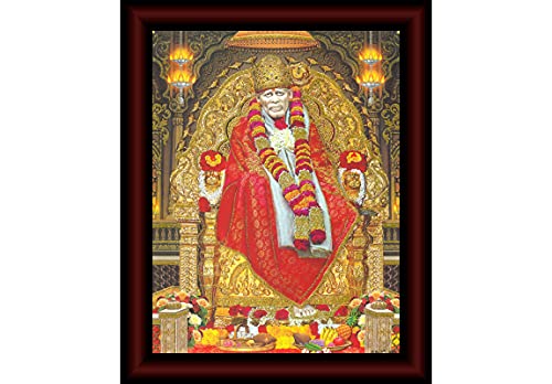 SAF paintings Sai Baba Framed Acrylic Glass Painting 14 inch x 11 inch SANFR22