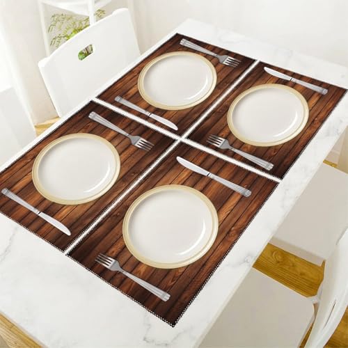 Sets de table carrés en toile faciles à nettoyer contre taches et chaleur - 6