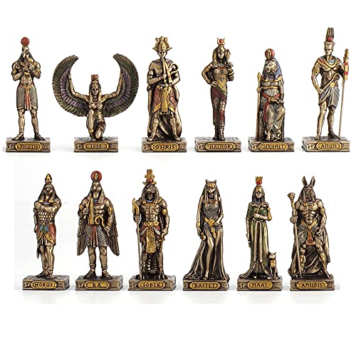 Veronese Design Ägyptische Götter Harz-Figuren, handbemalt, bronzefarben