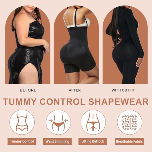 Fajas Colombianas Shapewear for Women Tummy Control, Faja Body Shaper Butt Lifter Bodysuit with Zipper Crotch4