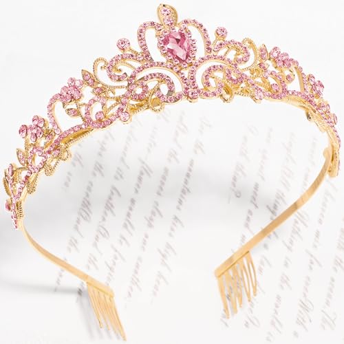 Corona de diosa para boda con diamantes de imitación blancos 3