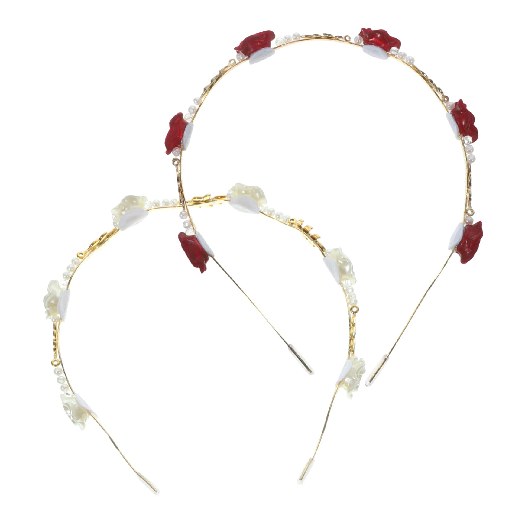 ABOOFAN 8 Piezas Diadema De Rosas Diademas Con Cuentas Diadema De De Diamantes De Imitación Joyería De La Flor Tocado De Cristal Diademas De Metal Plateadas Doradas