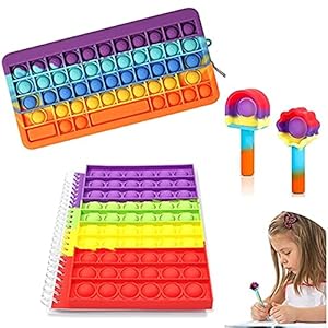 BKPAPTXY Notebook Potlood Box Pop Fidget Sensory Toy Pack Eenvoudige Poppet Popper Figetget Speelgoed Set Angst Stress…
