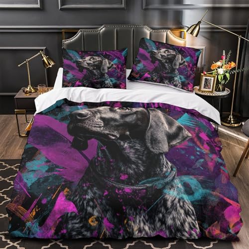 Housse de couette chien 140x200 microfibre hypoallergénique avec fermeture éclair résistante