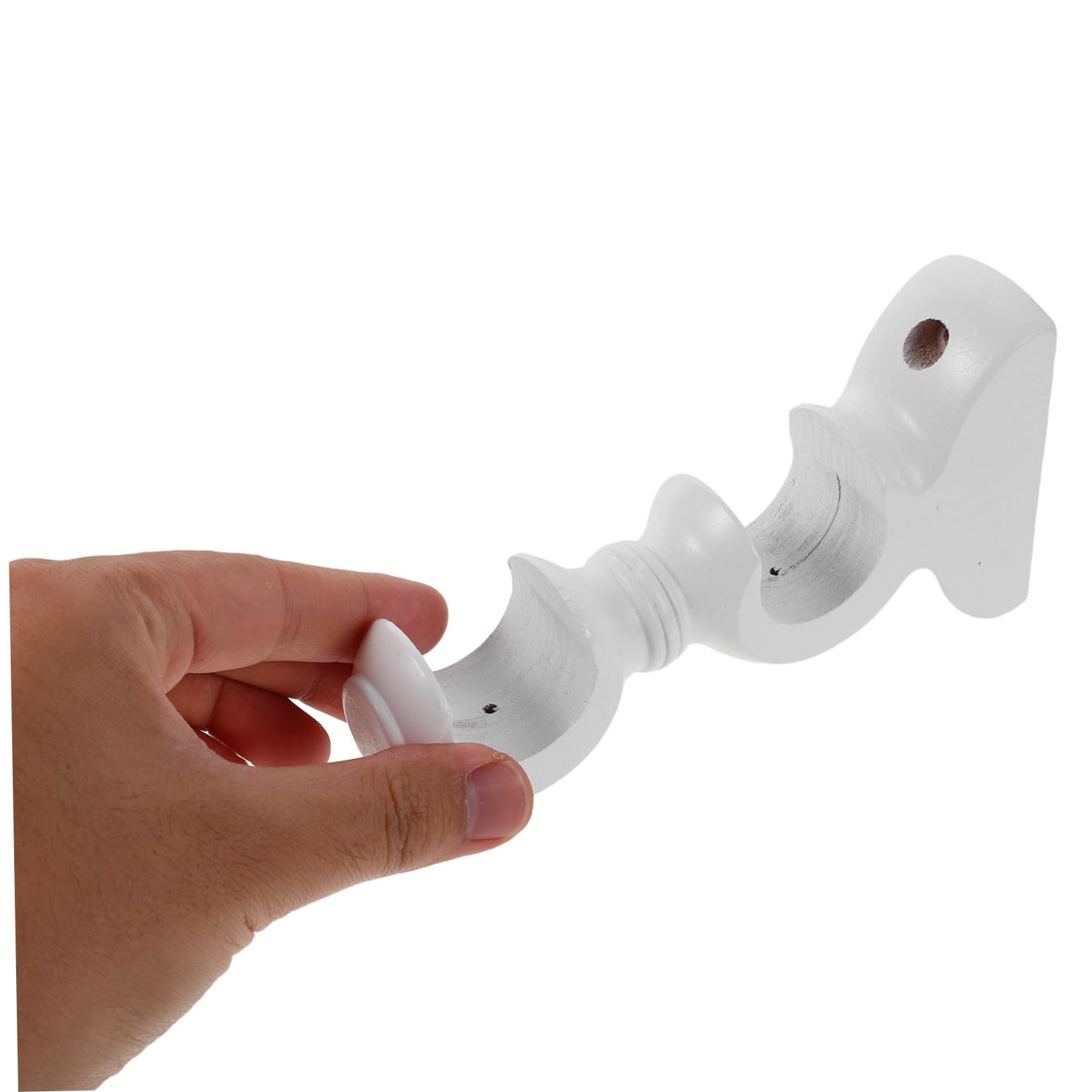 SHINEOFI 4 Pezzi Supporto Doppio in Legno per Bastone Base di Fissaggio Resistente per Bastone Accessorio per Tende in Casa