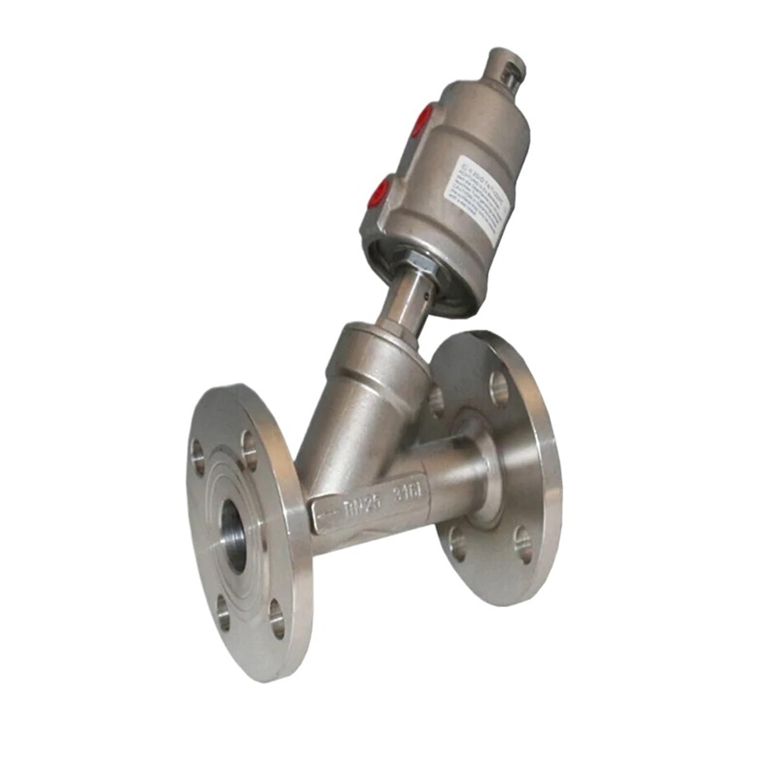 Vanne pneumatique à siège incliné DN20 en inox 304 durable