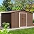 GarveeLife 10x12 Ft Outdoor Storage Shed, Steel Utility Tool Shed with Sloped Roof & Lockable Door, Backyard Garden Patio Lawn Outdoor Shed for Organising Tools and Equipment in Yard, Garden, Brown