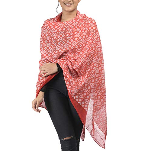 Image of AQVA Printed Cotton Scarf, Soft Scarves Stoles for Summer & Winter for Women & Girls (Size: 75 x 43 Inches)