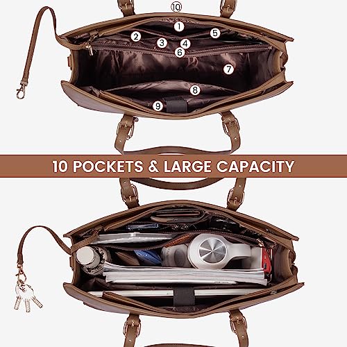 Bolso maletín para laptop vintage para mujer 15.6 pulg miniatura 3