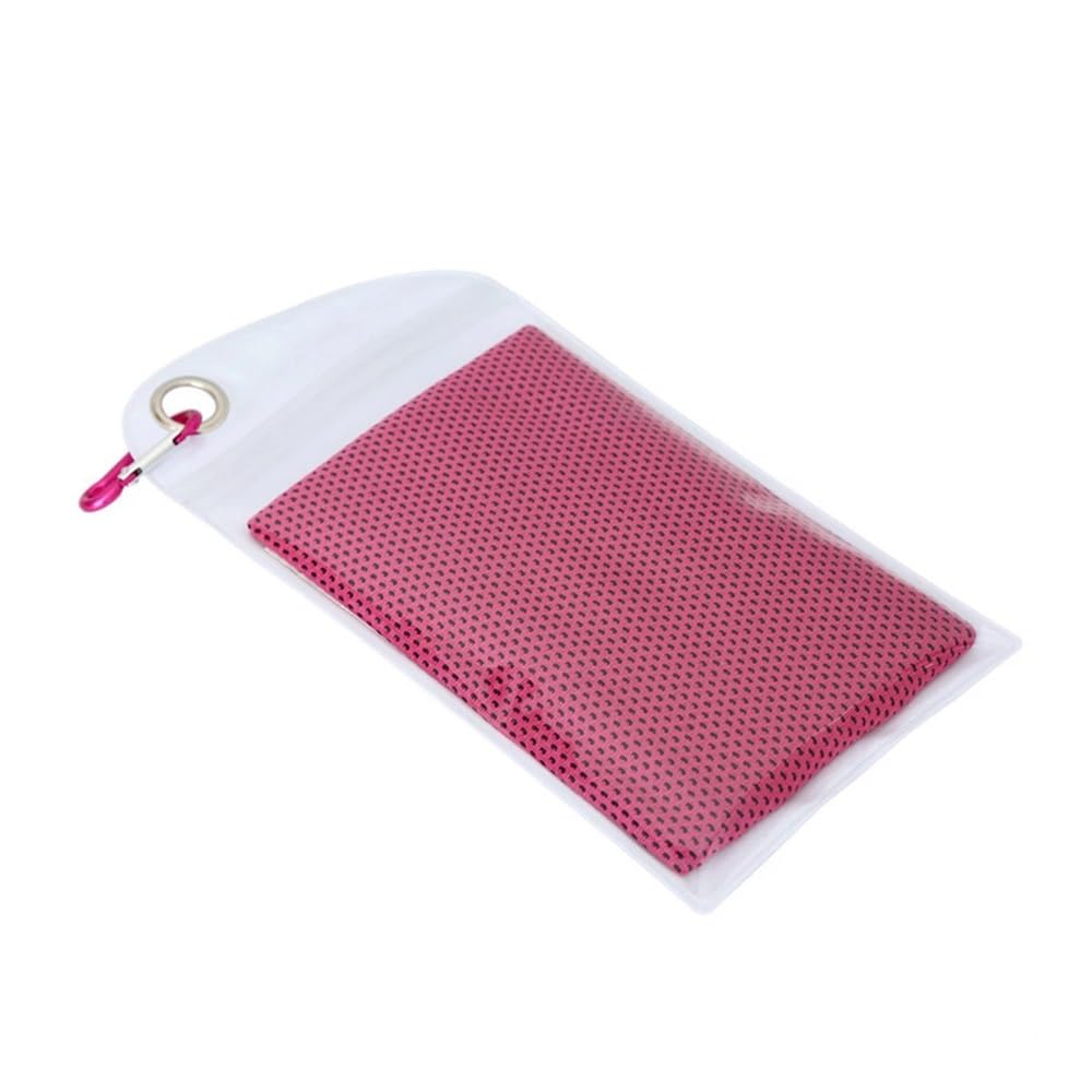 Clarture 2pcs Ultra-Lightweight Microfiber Cooling Towel for Neck & Face - Perfect for Gym, Yoga, Running, and Camping(Rose red)