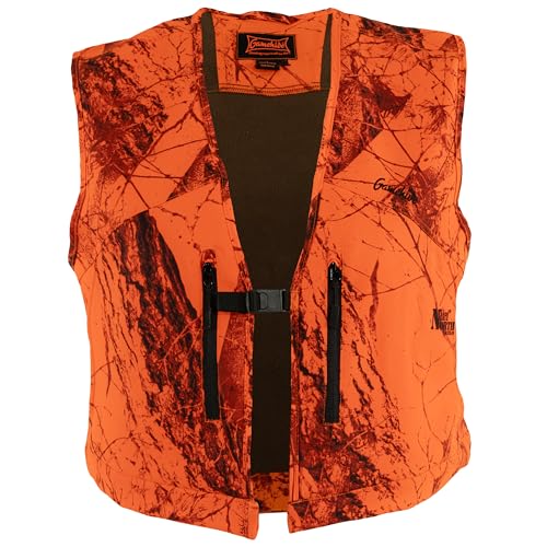 Gamehide Big Game Deer Hunting Open Range Blaze Safety Vest (Orange Camo, X-Large)