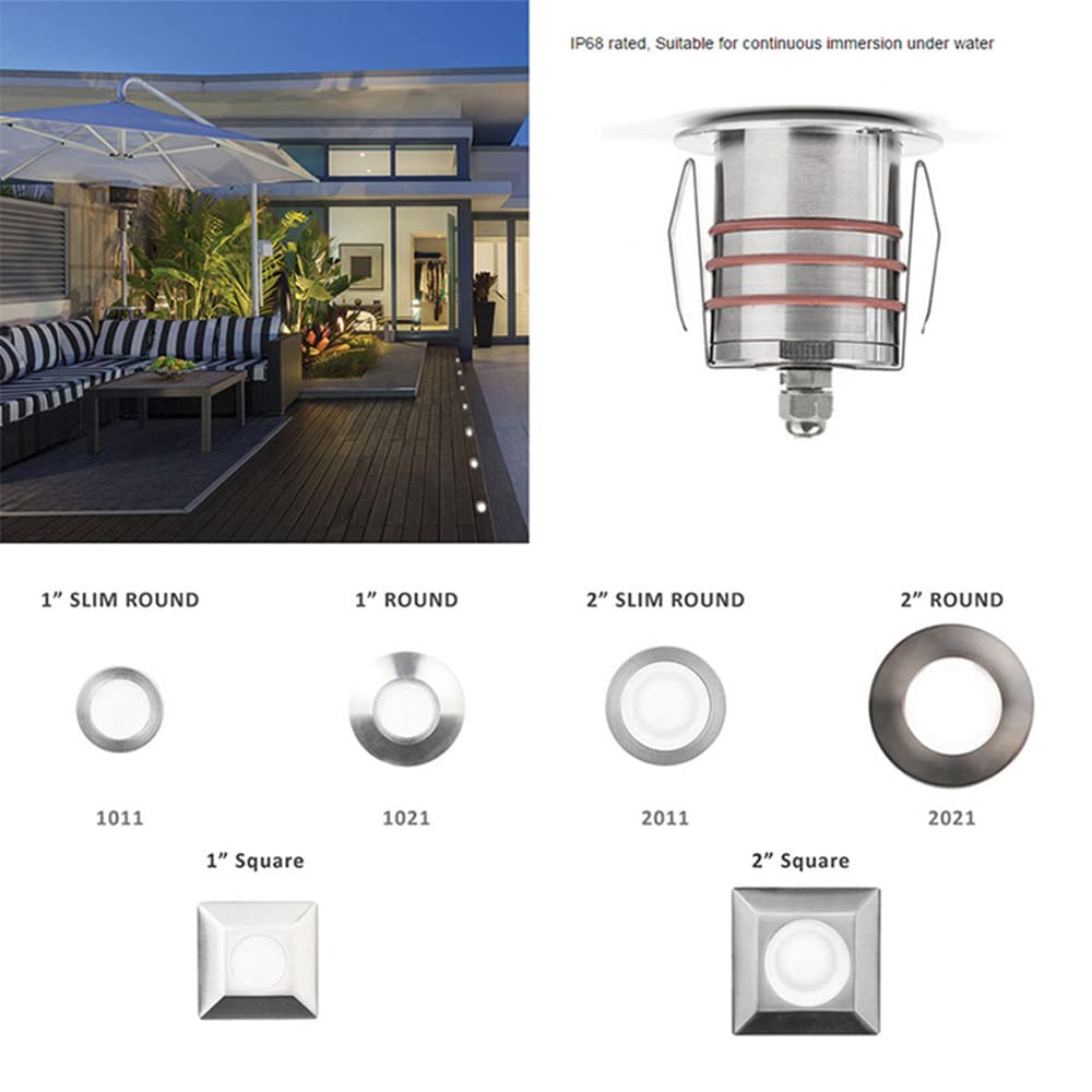WAC Landscape Lighting, LED 2in 12V Round Beveled Top Inground