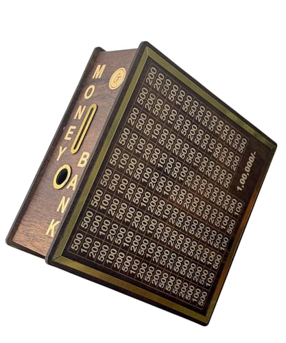 Image of Dialust Wooden Money /Piggy Bank, Money Saving Box for Adult 1 Lakh for Kids /Children, Savings Challenge Box, Cashbox,Cash Vault Wooden Savings Box, Coin Piggy Bank,Money Save Box Smash, Money Saver