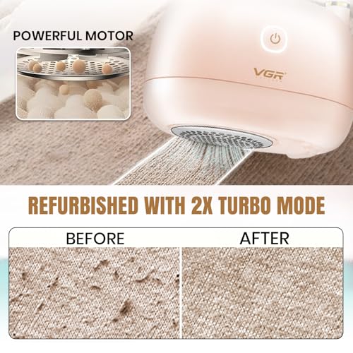 Image of VGR V-818 Professional Lint Remover for Clothes, 6-Blade Fabric Fuzz Shaver with 180 Min Runtime, 2 Speed Settings, High-Speed Motor, USB Type-C Rechargeable, Portable Lint Cleaner, Sage Green