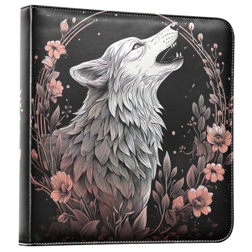 Álbum de Fotos Auto Adhesivo DIY con Cubierta de Piel PU Floral Lobo, 3 Anillas, 40 Páginas 8x10 para Recuerdos miniatura 1