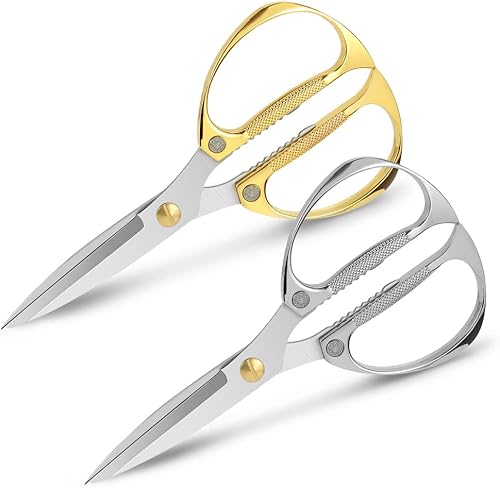 Tijeras de cocina resistentes, paquete de 2 tijeras de acero inoxidable de 7.5 pulgadas, tijeras de cocina multifunción con hoja afilada para carne,