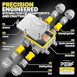 PEBA® IP68 Waterproof Junction Box,Waterproof Cable Connector Outdoor, 4-Way Outdoor Cable Connectors, Wire Connector,Extension Electrical Cable Protector for Cable Diameter Ø4mm-14mm Grey(1 Pack) - Image 7