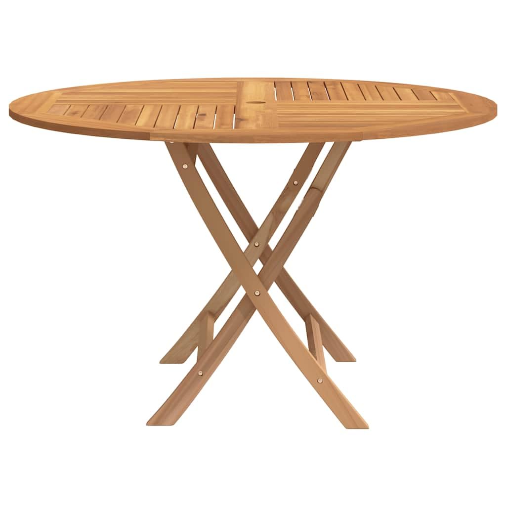 vidaXL Table Pliable de Jardin Ø 110x75 cm Bois Massif de Teck, Table, Table de Patio, mobilier d'extérieur, Table d'extérieur, mobilier de Jardin