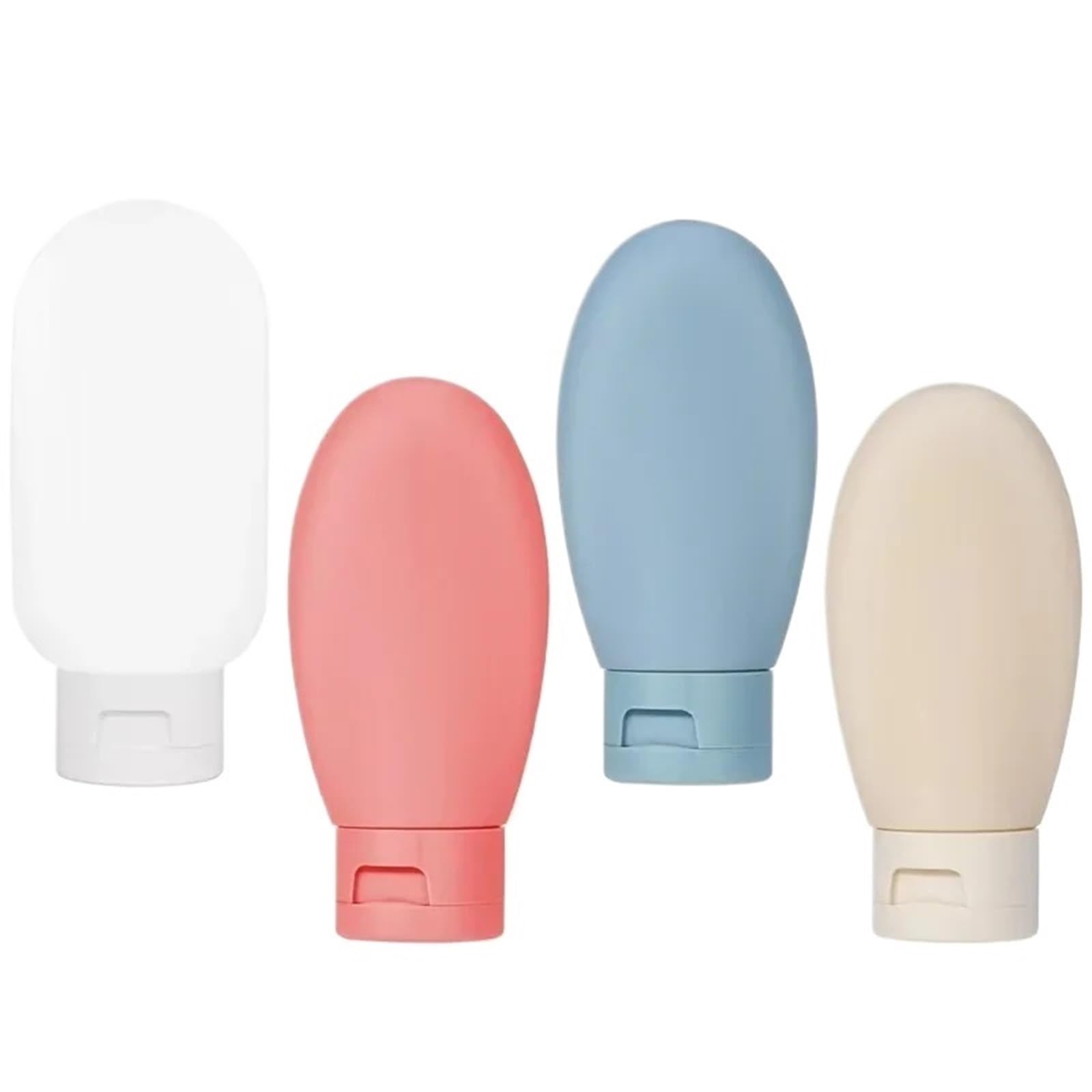 XIEHYA 4Pcs/Set Refillable Bottle 60ml Soft Lotion Container Squeeze Tube Empty Portable Travel Shampoo For Toiletries(Dark Colorful)