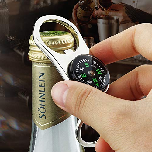 BIGBIGFAMILY Chaveiro mini bússola saca-rolhas, chaveiro de liga de zinco portátil, uso para viagens