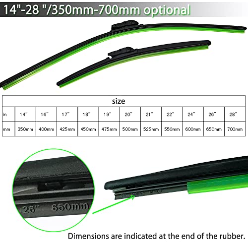 Pgmaro Car Windshield Wiper Blade 20"+20"For Car Truck Van Suv All-Seasons Durable Stable And Quiet Wiper Blade (Set Of 2) #TOP5