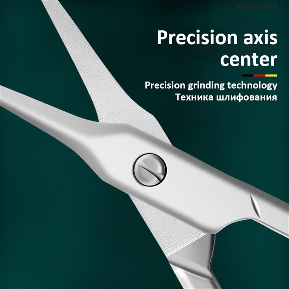 Tijeras para cutículas con punta curva, cortaúñas, recortador de cejas de acero inoxidable, removedor, plateado mate